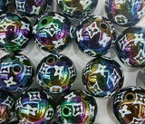 16mm L*V Black Acrylic Round Beads