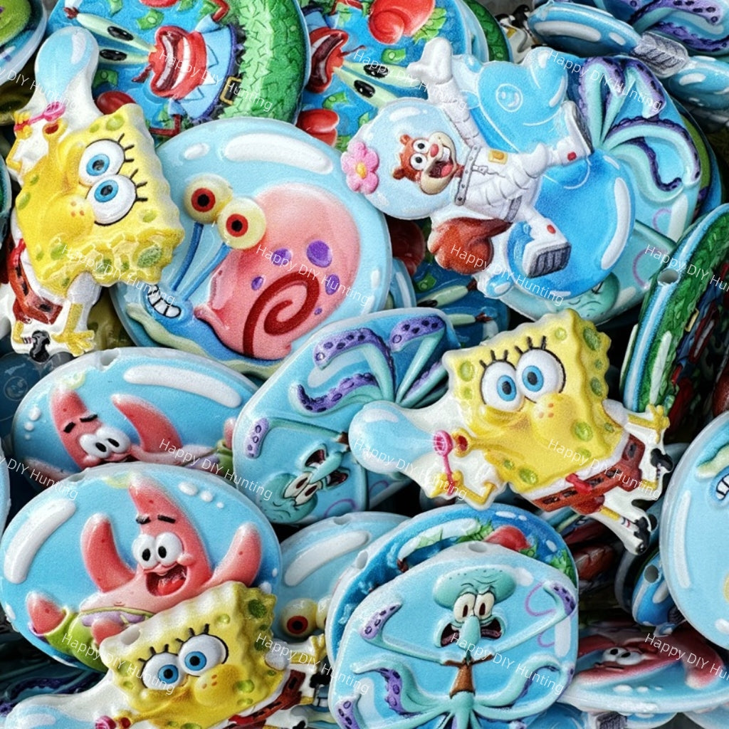 Textured Sponge Bobo Acrylic Beads