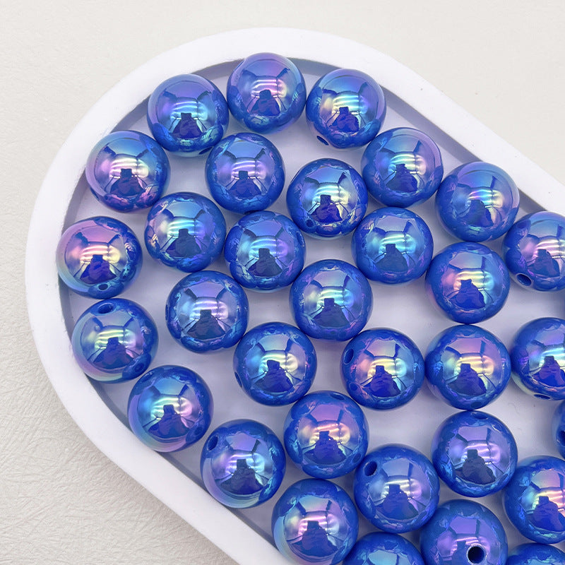 16mm,UV Coasted Solid Color Round Acrylic Beads