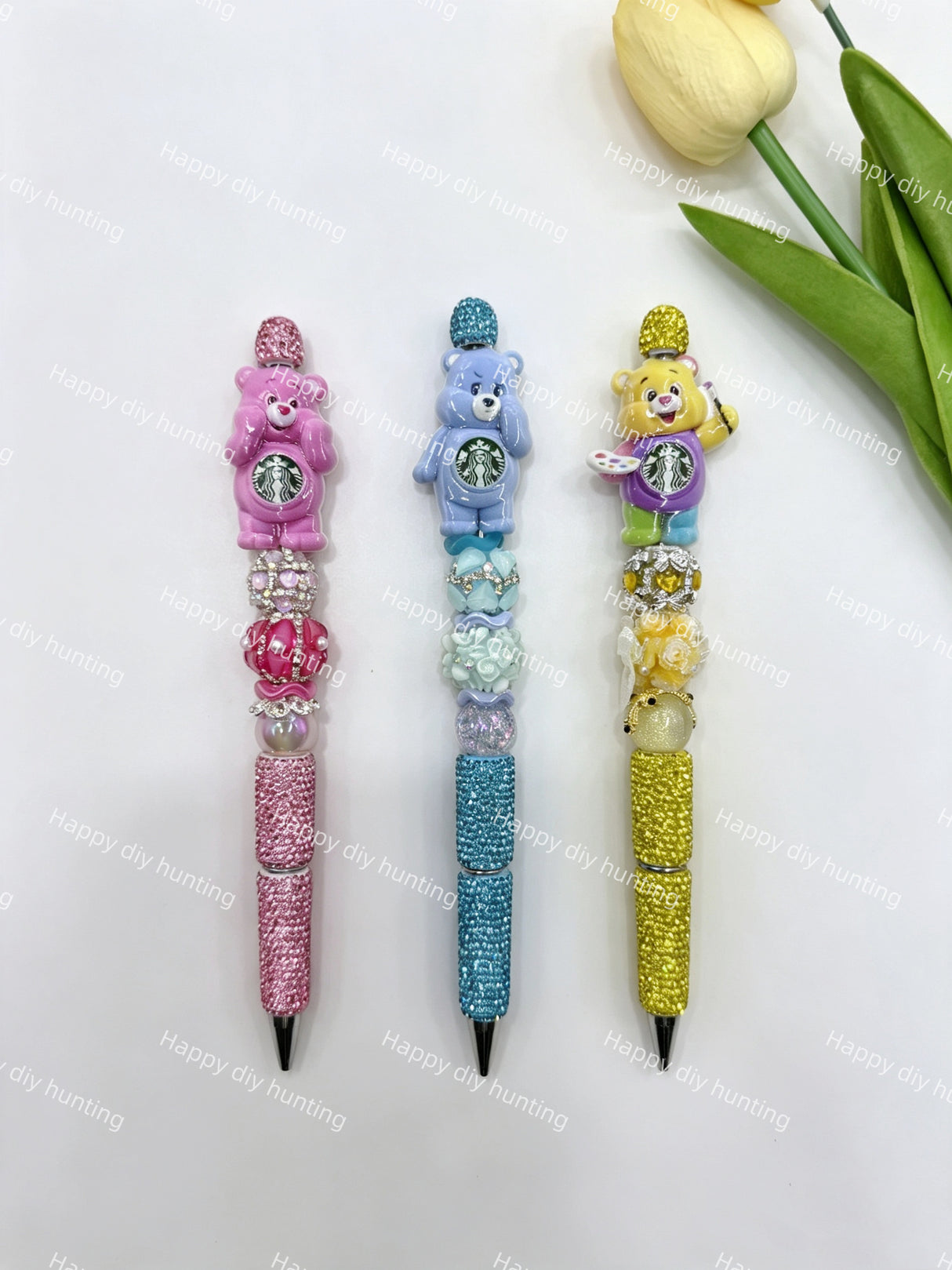 Textured Care Bear Acrylic Beads