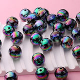 16mm L*V Black Acrylic Round Beads