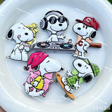 Textured Snoopy Acrylic Beads