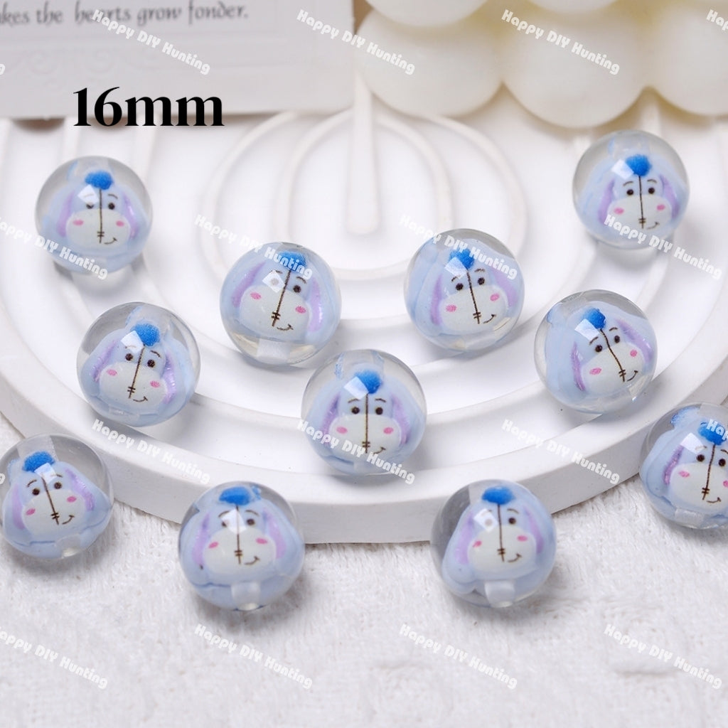 16mm Eeyore Acrylic Beads