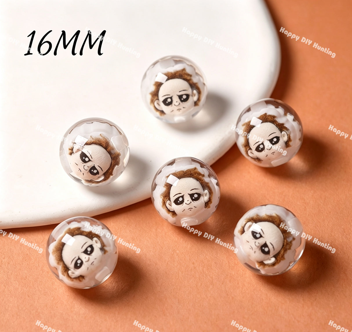 Halloween Slasher Mask Acrylic Beads