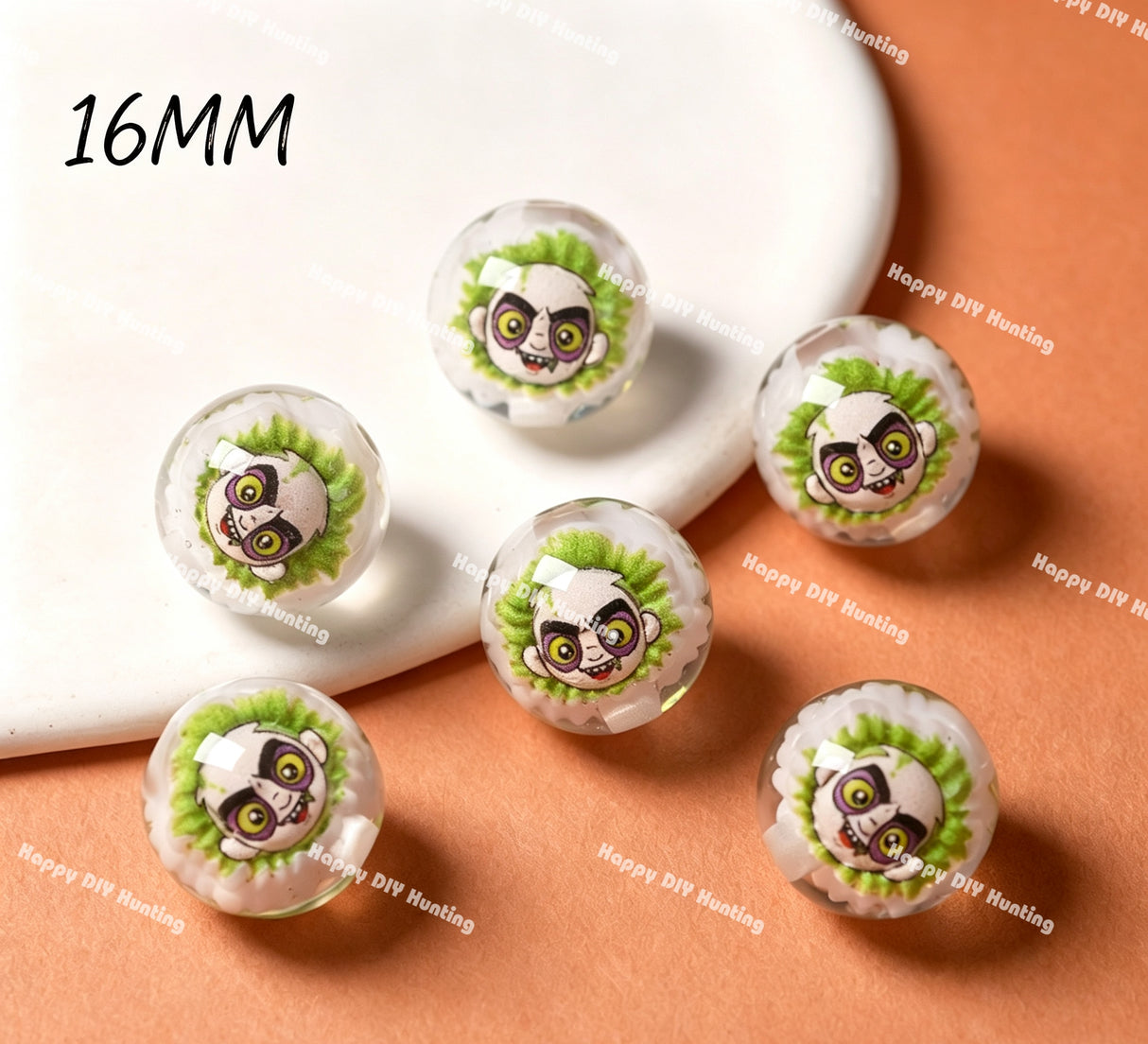 16mm Bettle juice Acrylic Beads