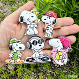Textured Snoopy Acrylic Beads