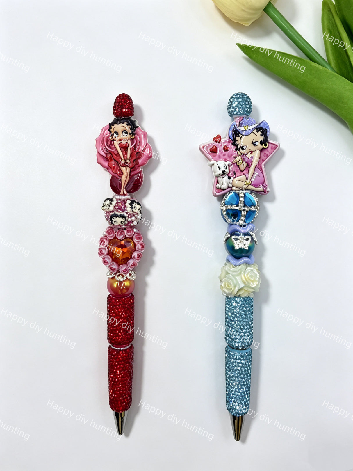 Textured Betty Boop Acrylic Beads