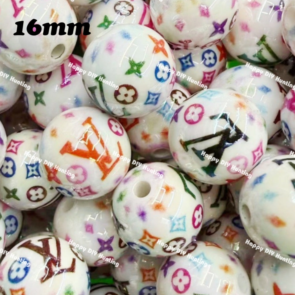 16mm UV Finish L*V Designer Acrylic Beads