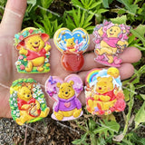 Textured Winnie the Pooh Acrylic Beads