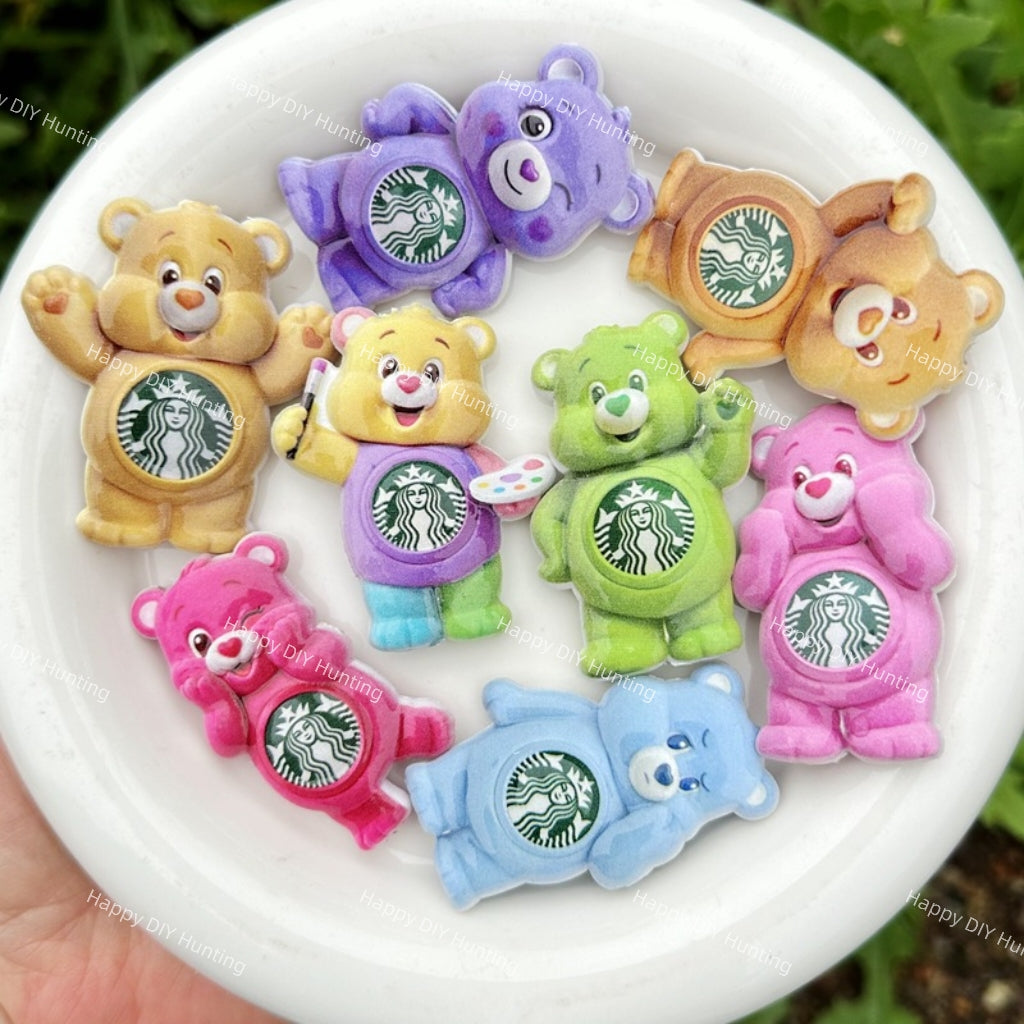 Textured Care Bear Acrylic Beads
