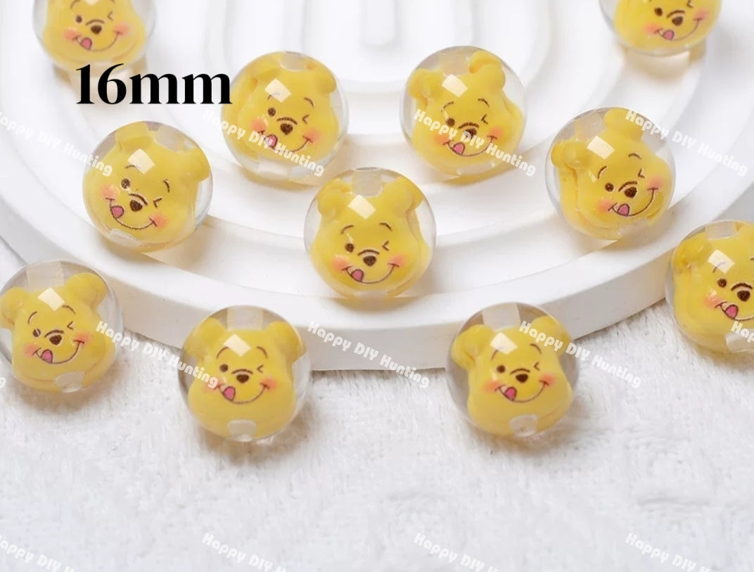 16mm Honey Bear Acrylic Beads
