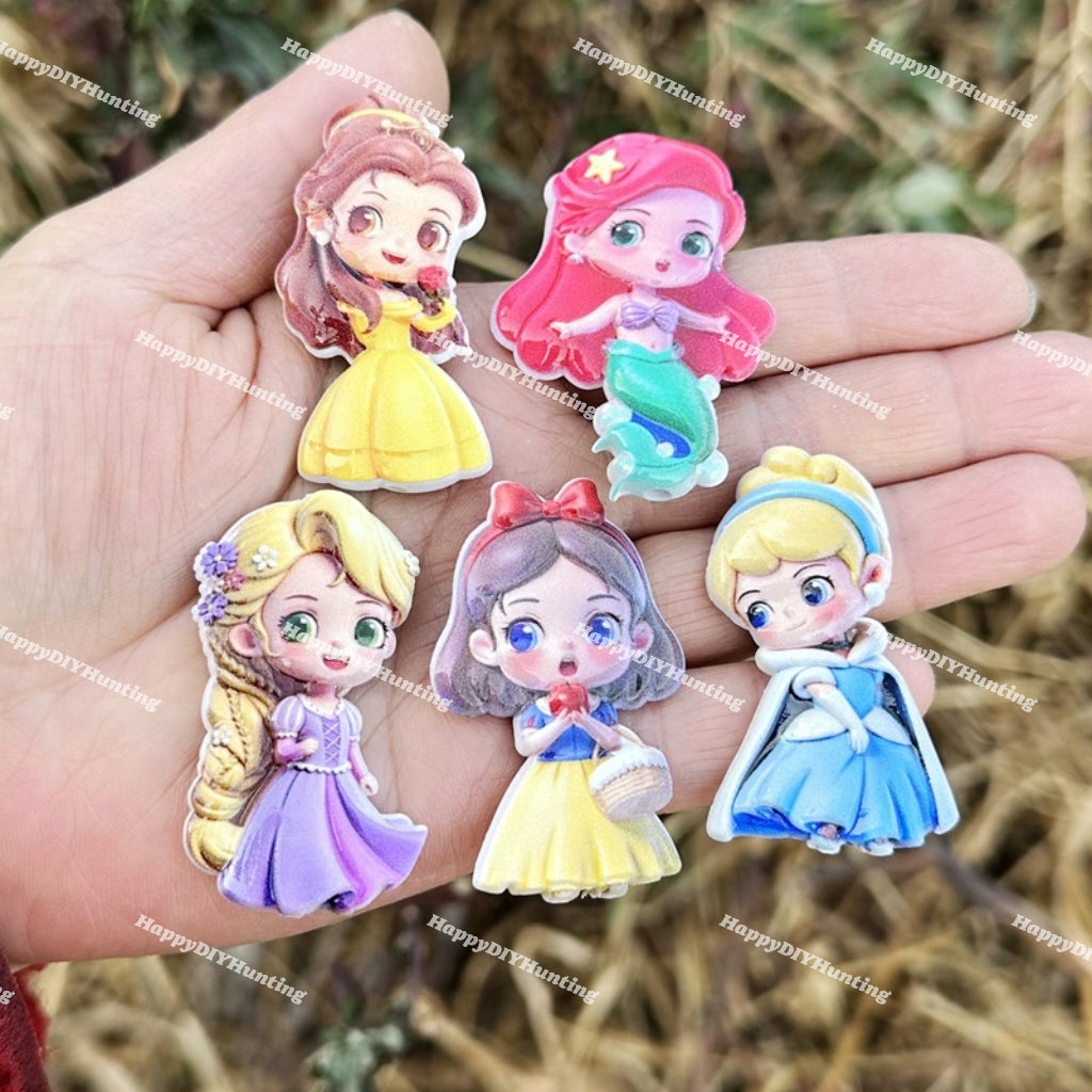 Textured Princess Acrylic Beads