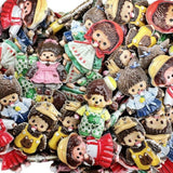 Textured  Monchichi Acrylic Beads