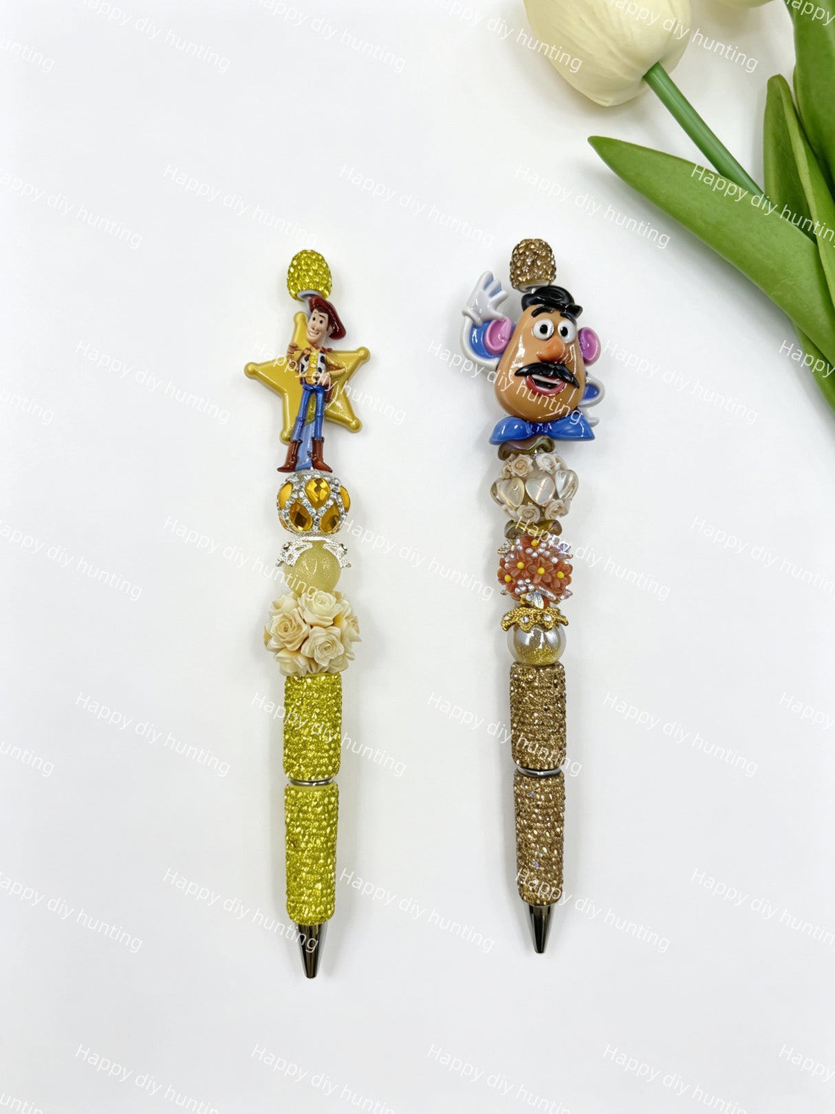 Textured Toy Story Acrylic Beads