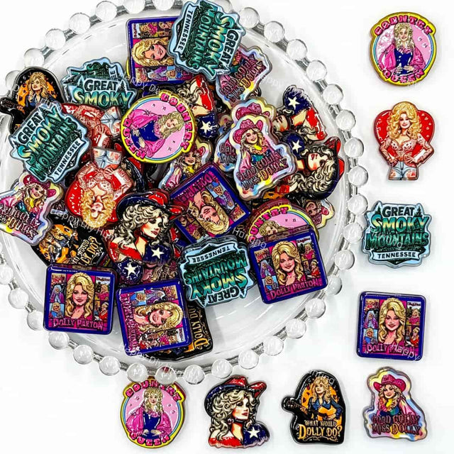 rustic country western acrylic focal beads for DIY pens and Dolly Parton-inspired handmade jewelry