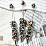 Sacred Heart of Jesus Religious Print Character Beadable Pens closeup of printed silicone bead and rhinestone details