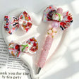 cute santa cartoon printed ribbon bow fancy beads for diy beadable pens craft supplies
