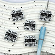 sassy quote text square silicone focal beads for DIY pens and humor-themed handmade crafts