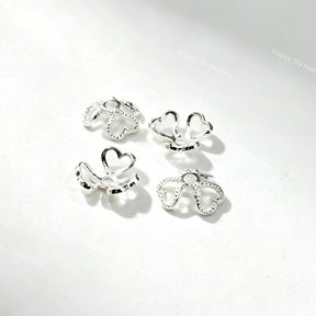 silver hollow heart bead caps spacer for 16mm beads and DIY jewelry making