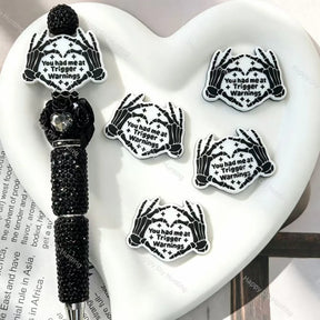 edgy skeleton hand quote silicone focal beads for diy beadable pens and pen toppers craft supplies