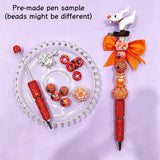 back view of spooky holiday cartoon character no-hole pen toppers, gothic holiday handmade stationery supplies