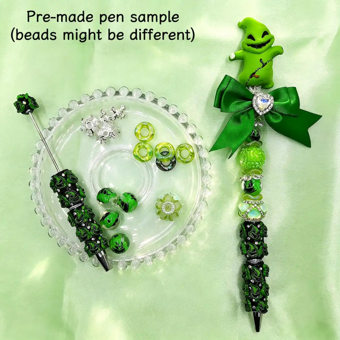 back view of spooky holiday cartoon character no-hole pen toppers, gothic holiday handmade stationery supplies