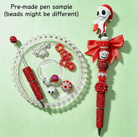 back view of spooky holiday cartoon character no-hole pen toppers, gothic holiday handmade stationery supplies