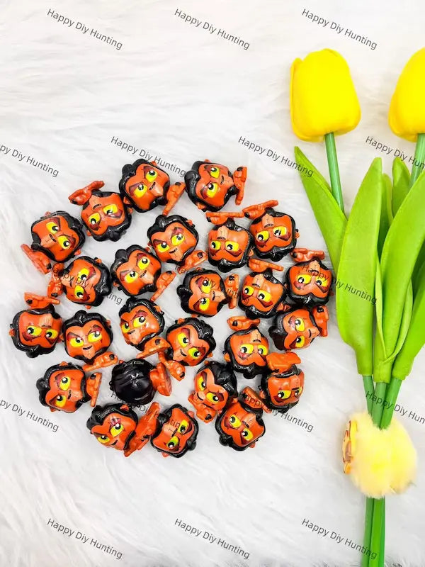 Pre-drilled hole spooky mini figurine PVC pen toppers match acrylic rhinestone beads for DIY beadable pens, keychains and bag charms - happy diy hunting