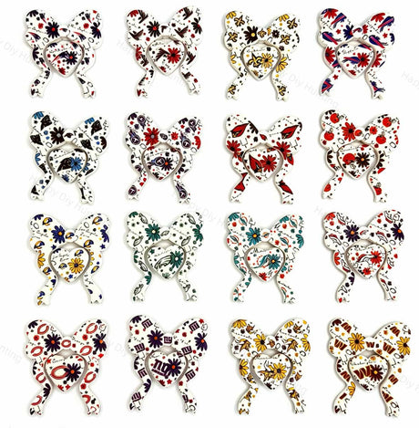 sports team floral bow silicone focal beads bulk set for diy beadable pen making projects