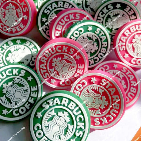 star coffee printed silicone focal beads for pens, standard 2mm bore diy craft supplies