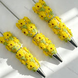 multi‑color 3d daisy flower handmade wholesale beadable pens compatible with all focal beads and pen toppers for diy writing craft