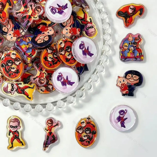superhero family cartoon acrylic focal beads for DIY beadable pens keychains and handmade jewelry crafts