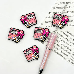 teacher book pencil silicone focal beads for DIY pens and teacher appreciation crafts