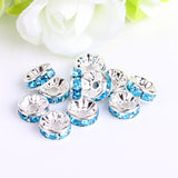 Flat Round Flat Round Metal Spacers with Rhinestones, 8mm (Copy)