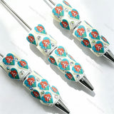 teal mermaid heart printed beadable pens fantasy theme for diy stationery and handmade gifts