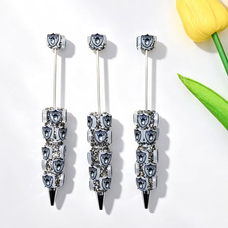 team sport graphic beadable pen blanks wholesale, compatible with 2mm focal beads for diy pen making