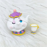 teapot teacup and clock character pen toppers no hole solid PVC tea party stationery decor