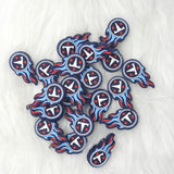 Titans football silicon focal beads, sports beads