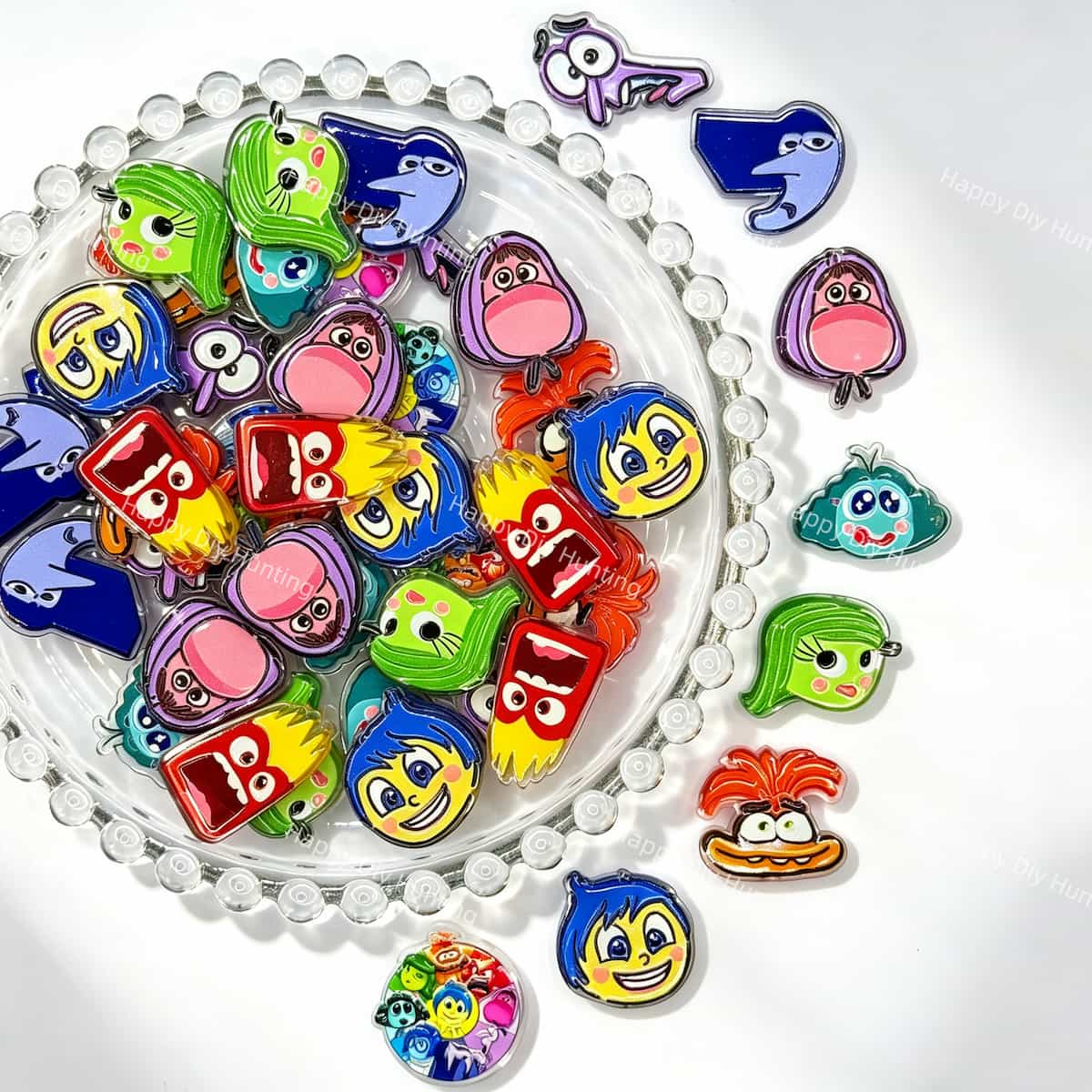 vibrant cartoon emotional character acrylic focal beads for DIY pens and fun jewelry crafts