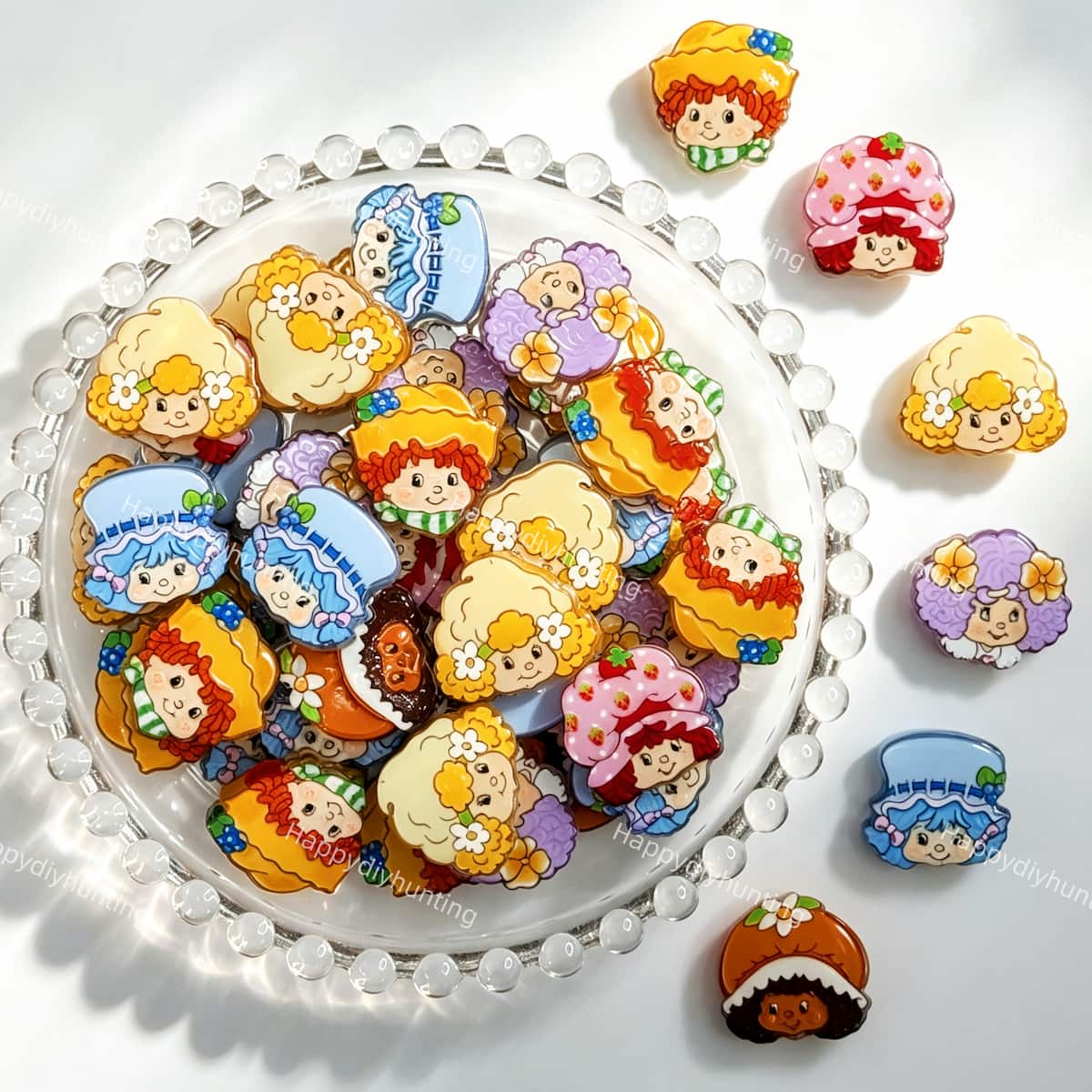 vintage cute fruit hat girl acrylic focal beads for DIY beadable pens and jewelry crafts