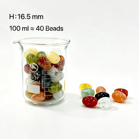 Vintage French natural stone beads, ellipse shape, 100ml pack, large hole over 3mm, for DIY beadable stainless steel cutlery and jewelry making