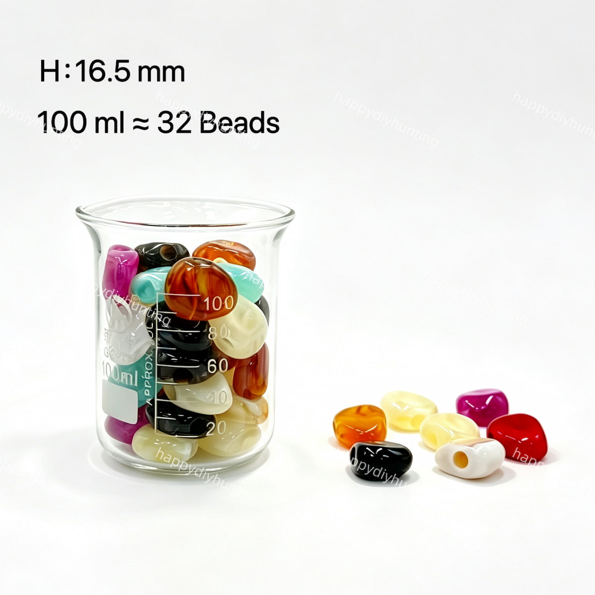 Vintage French natural stone beads, irregular shape, 100ml pack, large hole over 3mm, for DIY beadable stainless steel cutlery and jewelry making
