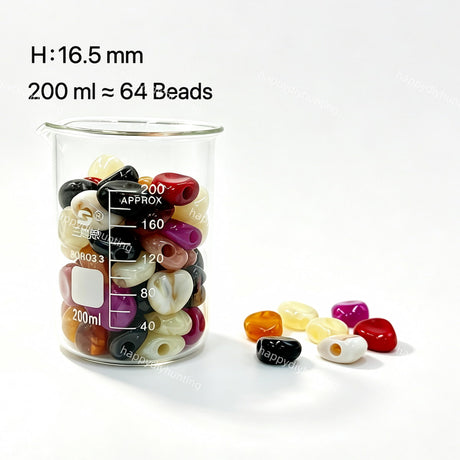 Vintage French natural stone beads, irregular shape, 200ml pack, large hole over 3mm, for DIY beadable stainless steel cutlery and jewelry making