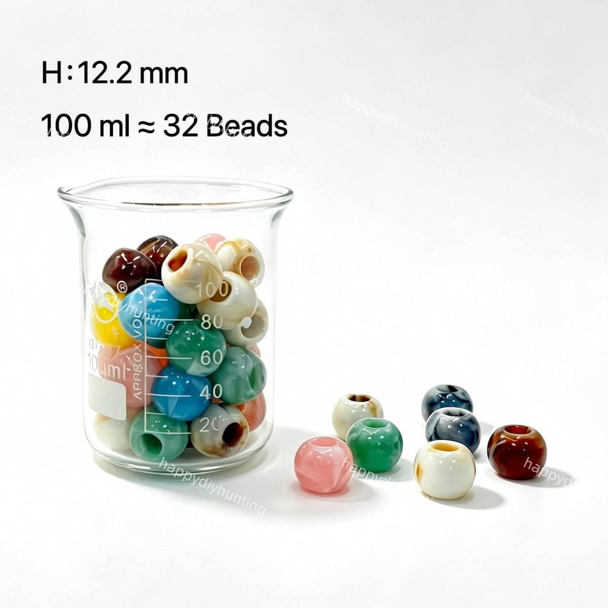 Vintage French natural stone beads, large circle shape, 100ml pack, large hole over 3mm, for DIY beadable stainless steel cutlery and jewelry making