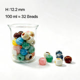 Vintage French natural stone beads, large circle shape, 100ml pack, large hole over 3mm, for DIY beadable stainless steel cutlery and jewelry making