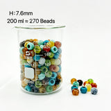 Vintage French natural stone beads, small circle shape, 200ml pack, large hole over 3mm, for DIY beadable stainless steel cutlery and jewelry making