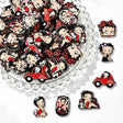 Vintage Retro Lady Cartoon Character Acrylic Focal Beads for beadable pen DIY craft projects