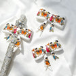 Vintage‑cartoon group‑print silicone focal bow beads for beadable pen DIY craft projects