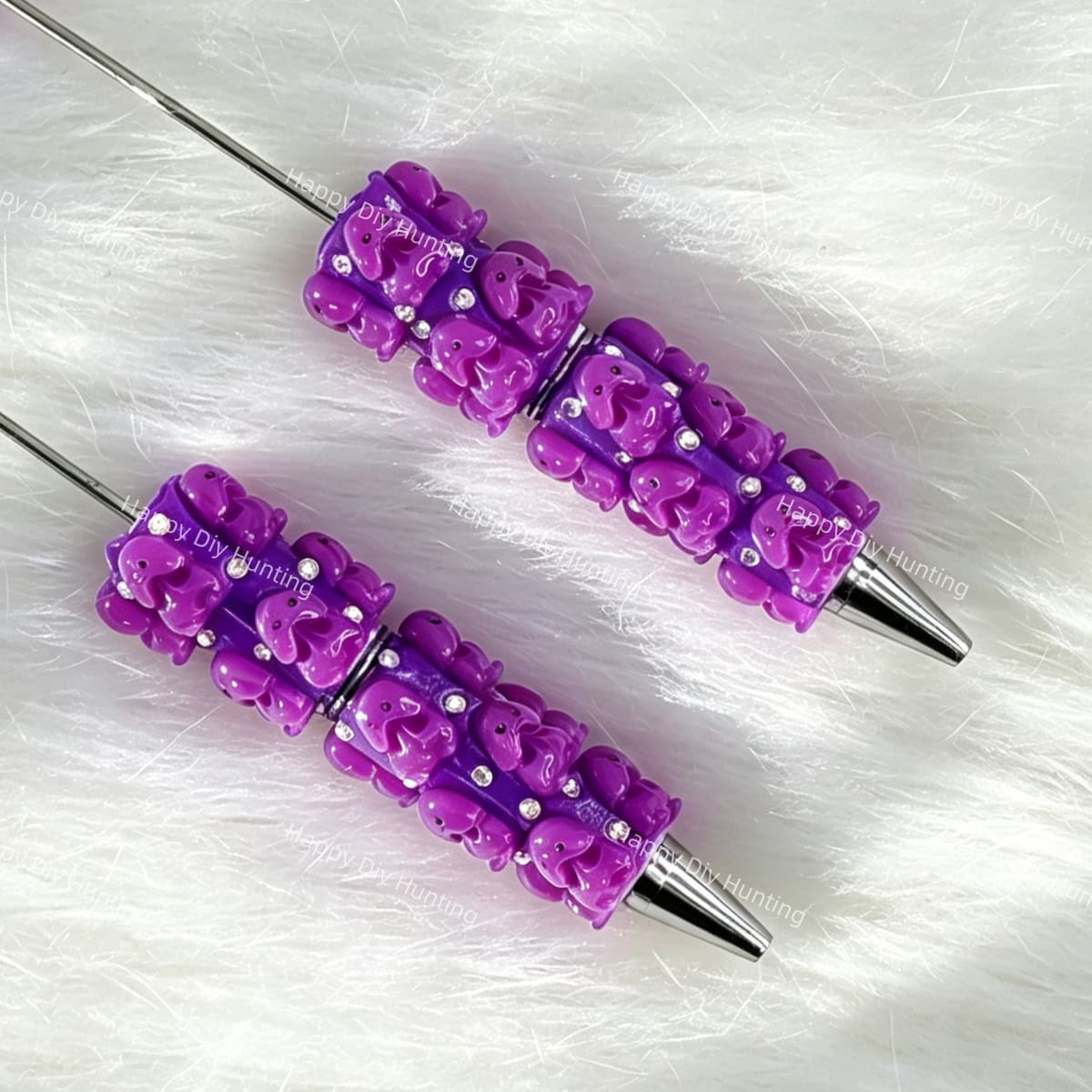 violet Richard beadable pen showing multicolor Richard character design and beadable barrel
