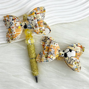 warm patchwork dog bow beads for DIY beadable pens and jewelry crafts